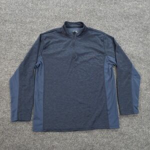 Huk Shirt Mens Medium Blue Icon X Coldfront 1/4 Zip Performance Fishing Hiking